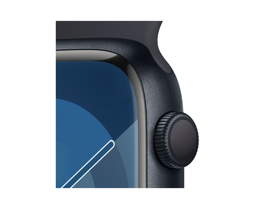 ساعة Apple Watch Series 9 GPS، هيكل من الألومنيوم باللون الليلي مع حزام رياضي باللون الليلي، 45 مم، M/L، MR9A3QA/A ساعة Apple Watch Series 9 GPS، هيكل من الألومنيوم باللون الليلي مع حزام رياضي باللون الليلي، 45 مم، M/L، MR9A3QA/A